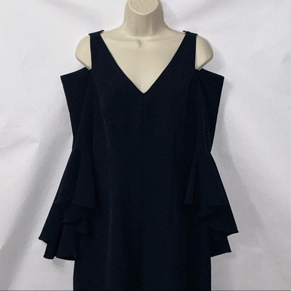 Maggy London, Blue Cold Shoulder Dress, Size 8